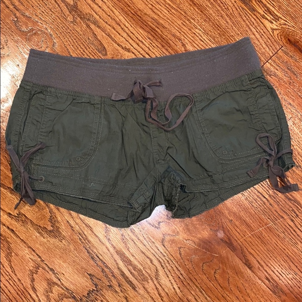 Olive Green Cargo Short Shorts